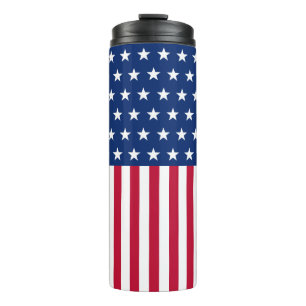 Patriotische USA-Flagge Sterne und Streifen Rot We Thermosbecher
