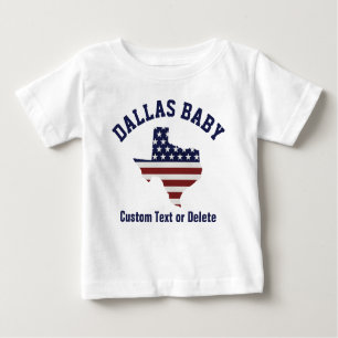 Patriotische USA Flagge Texas-Karten- Ihre Baby T-shirt