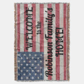 Patriotische USA-Flagge - Text zur Stone-Wall-Kall Decke (Vorderseite Vertikal)