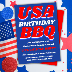 Patriotische USA-Grillparty-Einladung Einladung