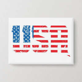 Patriotische USA in Red, White und Blue Button