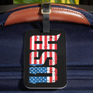 Patriotische USA in Red, White und Blue Gepäckanhänger