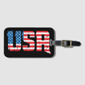 Patriotische USA in Red, White und Blue Gepäckanhänger (Vorderseite (Horizontal))