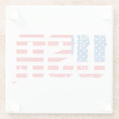 Patriotische USA in Red, White und Blue Glasuntersetzer (Rückseite)