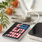 Patriotische USA in Red, White und Blue Schlüsselanhänger (Vorderseite rechts)