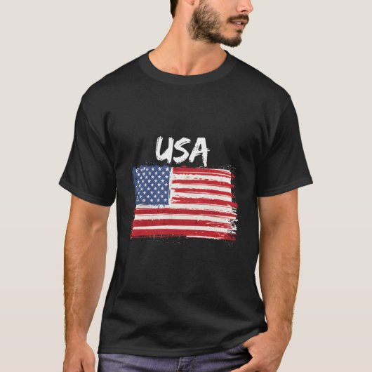 Patriotische USA mit amerikanischer Flagge der Ver T-Shirt (Vorderseite)