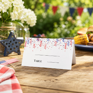 Patriotische USA rot-blaue Party Platzkarte