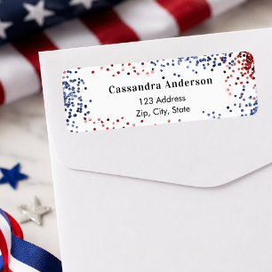 Patriotische USA rot-weiß-blaue Rücksendeadresse