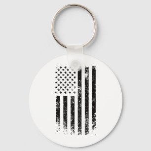 Patriotische USA schwarze amerikanische Flagge abg Schlüsselanhänger