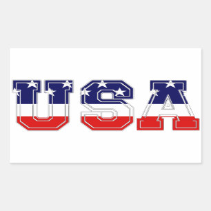 Patriotische USA Sterne und Streifen Rechteckiger Aufkleber