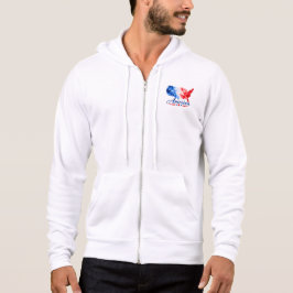 Patriotische USA-Wasserfarben-Karte Reißverschluss Hoodie