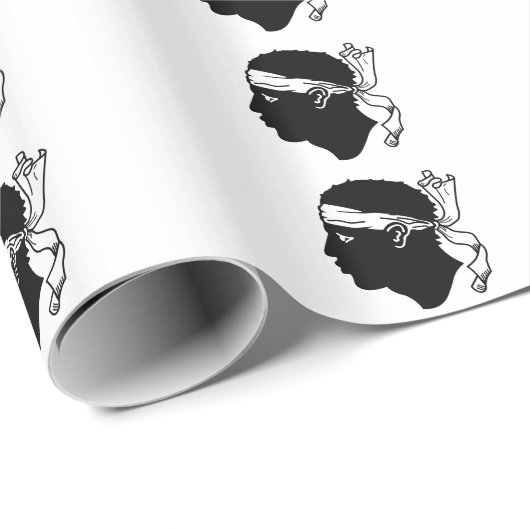 Patriotische Verpackungspapierflagge auf Korsika Geschenkpapier (Rolleneckpunkt)