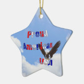 Patriotische Verzierung stolzer Amerikaner-Eagles Keramikornament (Links)