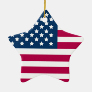 PATRIOTISCHE VERZIERUNGEN - FLAGGE-STERNE - KERAMIKORNAMENT