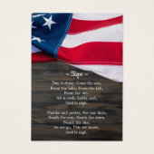 Patriotische Veteran Militärbeerdigungskarte (Rückseite)