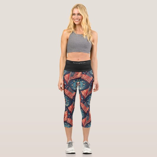 Patriotische Veteranen TagLeggings Capri Leggings (Vorderseite)