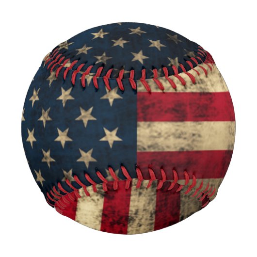 Patriotische Vintage amerikanische Flagge Baseball (Rückseite)