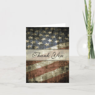 Patriotische Vintage amerikanische Flagge Dankeskarte