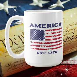 Patriotische Vintage amerikanische Flagge Kaffeetasse