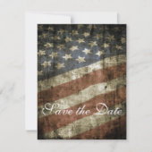Patriotische Vintage amerikanische Flaggenhochzeit Save The Date (Vorderseite)