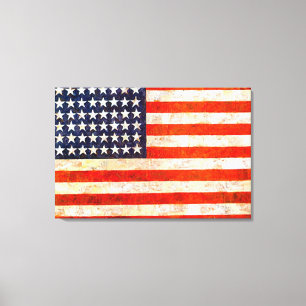 Patriotische Vintage amerikanische Flaggenmauer Le Leinwanddruck