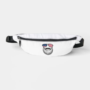 Patriotische Vintage-Bart-Sonnenbrille Grafik-Shir Bauchtasche