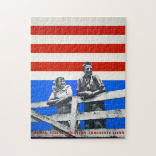 Patriotische Vintage-Kunst Coole historische Fotos Puzzle