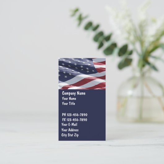 Patriotische Visitenkarten Visitenkarte (Stehend Vorderseite)