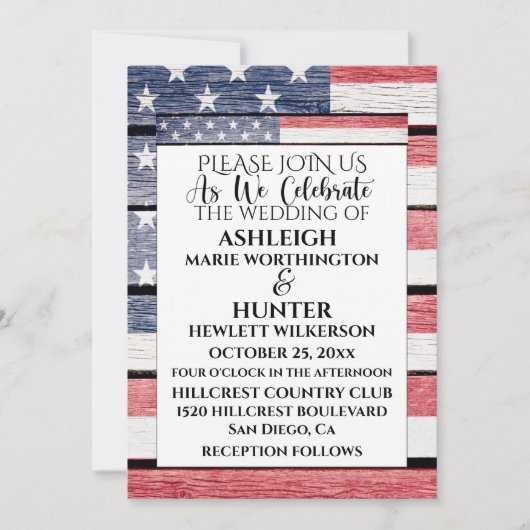 Patriotische Vorlage für Hochzeiten (Vorderseite)