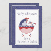 Patriotische Wagen-Babyparty-Einladung Einladung (Vorne/Hinten)