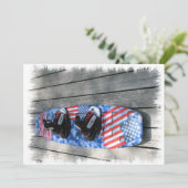 Patriotische Wakeboard-Einladung Einladung (Stehend Vorderseite)