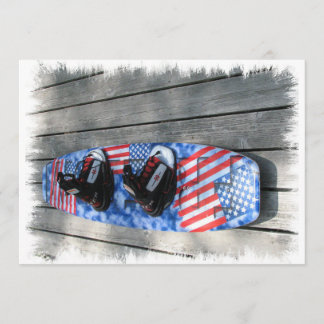 Patriotische Wakeboard-Einladung Einladung