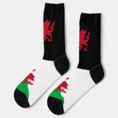 Patriotische walisische Socken, Drachenfahne und W Socken (Linkes Detail)