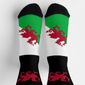 Patriotische walisische Socken, Drachenfahne und W Socken (Oben)