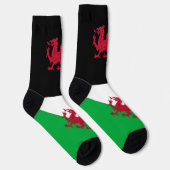 Patriotische walisische Socken, Drachenfahne und W Socken (Rechts)