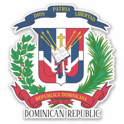 Patriotische Wappen der Dominikanischen Republik Aufkleber (Vorderseite)