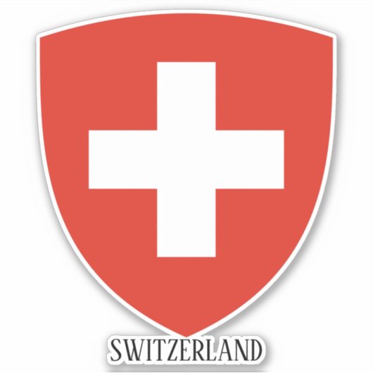 Patriotische Wappenküste der Schweiz Aufkleber (Vorderseite)