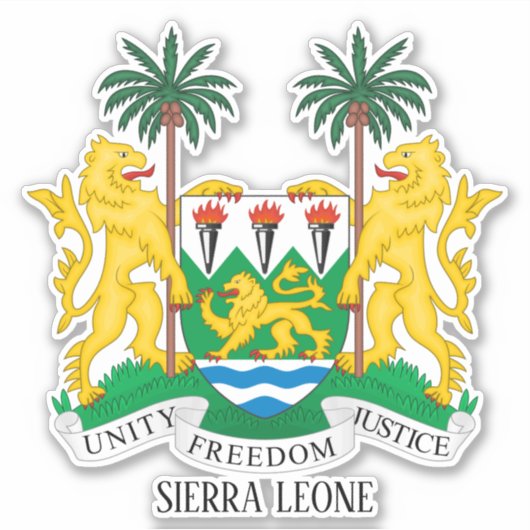 Patriotische Wappenküste Sierra Leones Aufkleber (Vorderseite)