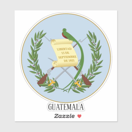 Patriotische Wappenpolizei Guatemalas Aufkleber (Blatt)