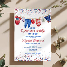 Patriotische Wäscheleine Alle American Baby Dusche