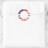 Patriotische Wasserfarbenflagge 4. Juli Runder Aufkleber (Tasche)