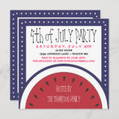 Patriotische Wassermelone 4. von Juli-Party Einladung (Vorne/Hinten)