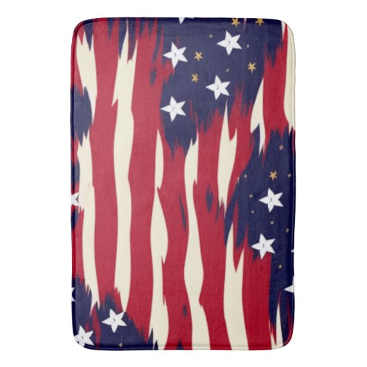 Patriotische Waves Badematte (Vorderseite Vertikal)