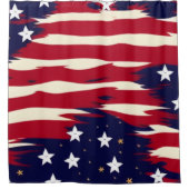 Patriotische Waves Duschvorhang (Vorderseite)