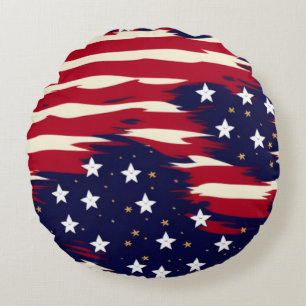 Patriotische Waves Rundes Kissen