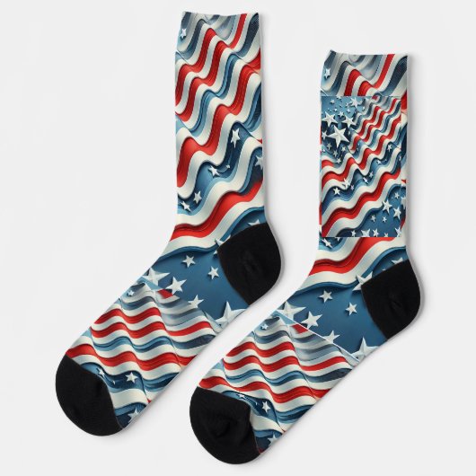 Patriotische Waves Socken (Linkes Detail)