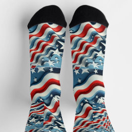 Patriotische Waves Socken