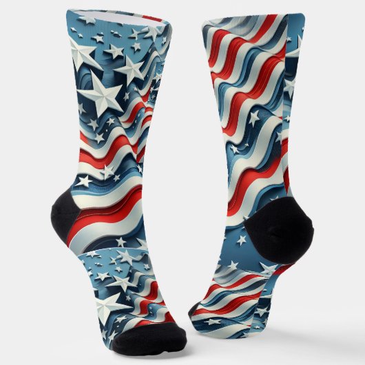 Patriotische Waves Socken (Gewinkelt)