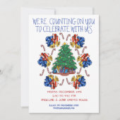 Patriotische Weihnachten Personalisiert Einladung (Vorderseite)