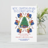 Patriotische Weihnachten Personalisiert Einladung (Stehend Vorderseite)